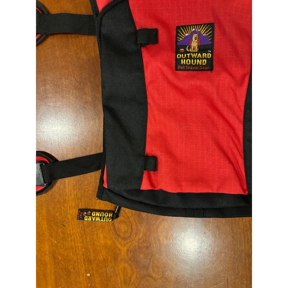 Outward Hound Pet Travel Gear Dog Carrier Backpack Red Black Medium Adjustable